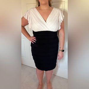 Women’s black and white cocktail dress